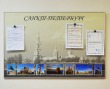 Магнитный стенд «Санкт-Петербург» с видом города, 1200 х 800 мм, аналог профиля Nielsen, ламинация. Стоимость 9520 рублей.