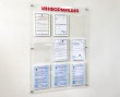 Стенд прозрачный «ИНФОРМАЦИЯ» 820 х 1120 мм, оргстекло 4 мм, карманы: 8 А4 плоских, 1 А4 объемный с прозрачным скотчем, 6 дистанционных держателей. Стоимость 12540 рублей.