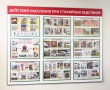 Стенд «Действия населения при стихийных бедствиях» 1450 х 1150 мм, аналог профиля Nielsen, набор плакатов, 9 карманов А3. Стоимость 12630 рублей.