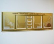 Информационный стенд для галереи «KASUGAI», 1250 х 440мм, аналог профиля Nielsen, карманы: 4 объемных А4, 4 объемных под визитки