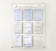 Стенд прозрачный «Дополнительное образование» 850 х 1150 мм оргстекло 4 мм, 9 карманов А4 с прозрачным скотчем, 4 дистанционных держателя. Стоимость 11720 рублей.