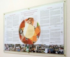 Стенд из двухслойного стекла 1800 х 1100 мм на дистанционных держателях, плакат