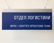 Табличка подвесная двусторонняя 350 х 150 мм, оргстекло 3 мм, пленка с полноцветной печатью и ламинацией, петли. Стоимость 3000 рублей.