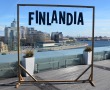 Стойка из бруса с подвесными буквами «Finlandia» со светодиодной подсветкой 2500 х 2600 мм,. Стоимость 76380 рублей.