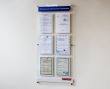  Стенд прозрачный 550 х 1200 мм, оргстекло 4 мм, 6 карманов А4, 6 дистанционных держателей. Стоимость 9900 рублей.