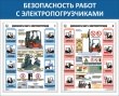 № 34-019 Безопасность работ с электропогрузчиками 1050 х 850 мм, 2 плаката А2